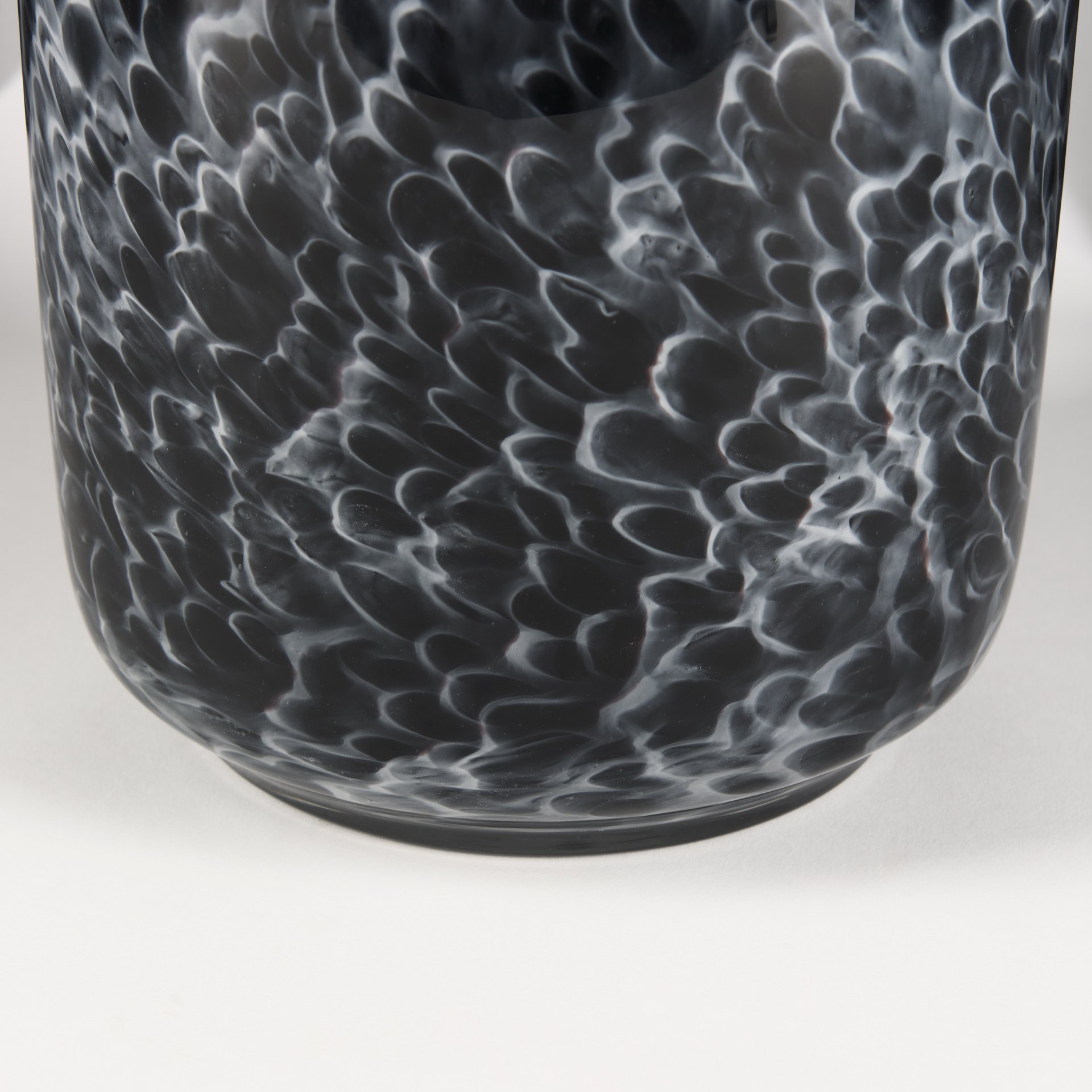 Masai Large Black Mottled Glass Vase, by Mercana, 7.91" length x 7.91" width x 14.96" height View 9