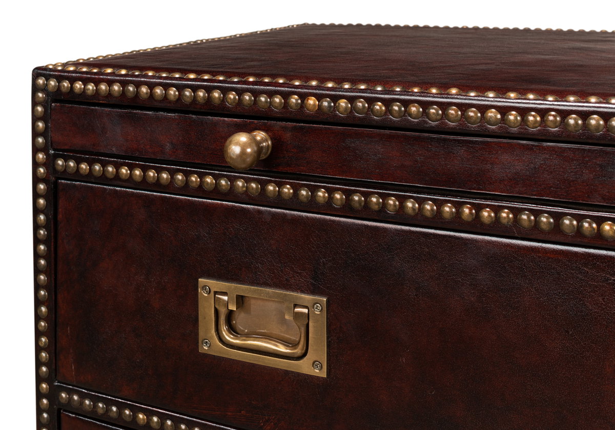 Studded Gentleman's Chest, by Sarreid, 1'8" length x 3'4" width x 2'10" height View 12
