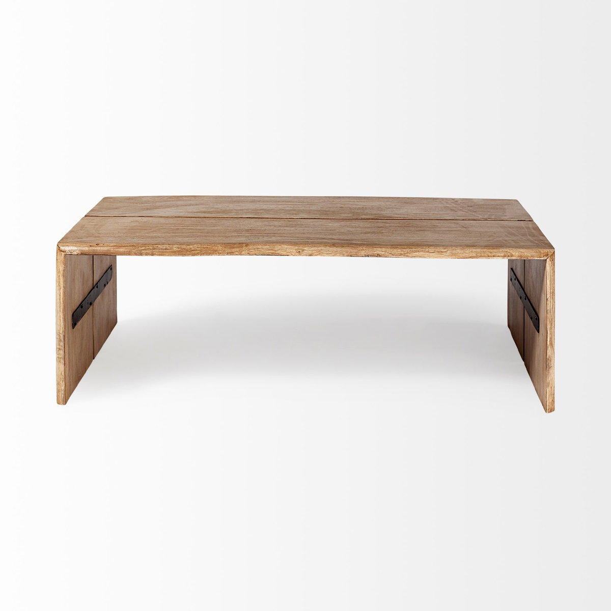 San Andreas 48x30.5 Rectangular Brown Solid Wood Top and Base Coffee Table, by Mercana, 48" length x 30.5" width x 16" height View 2