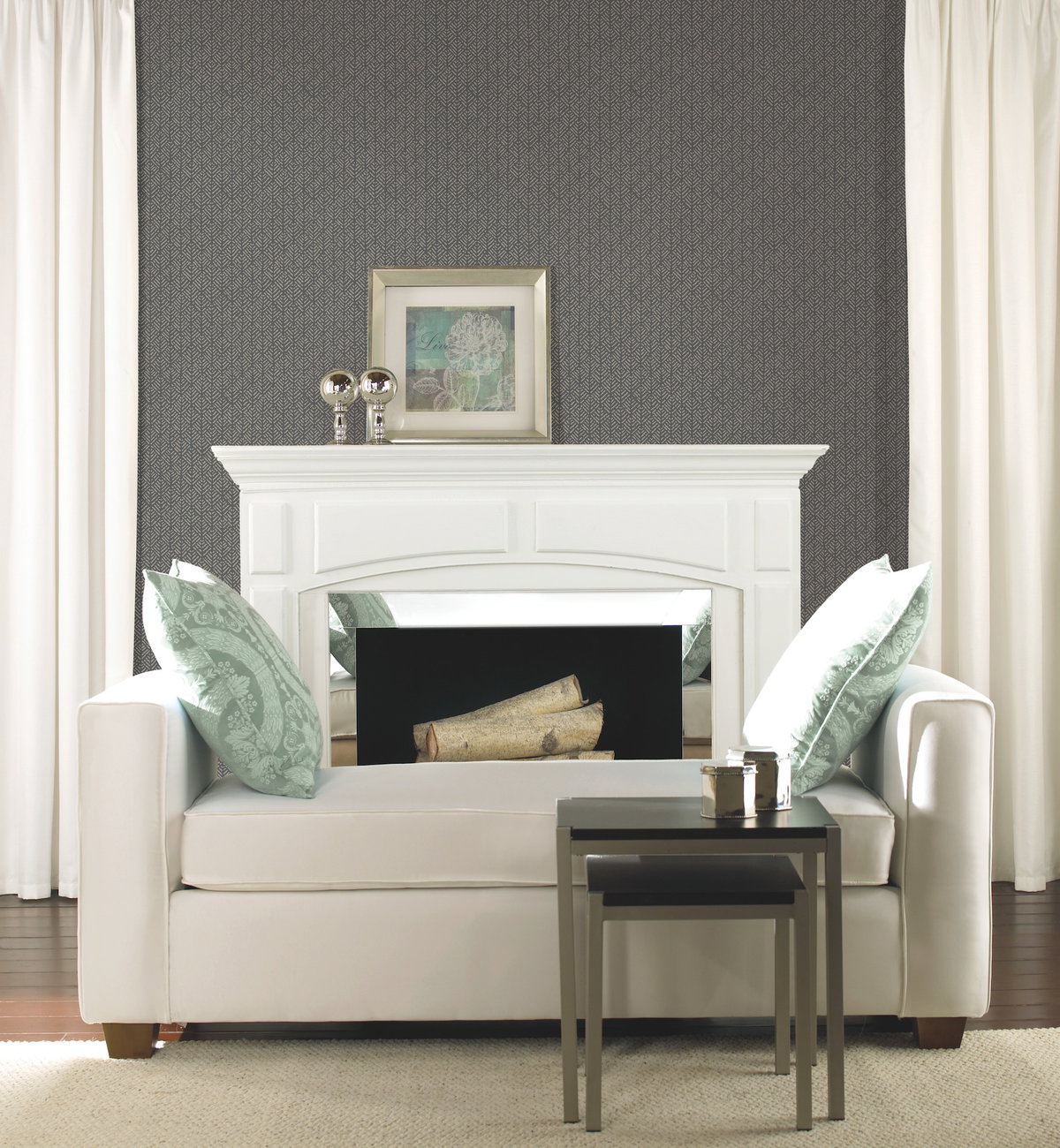 Woven Texture Grey Wallpaper, by York Wall, 27' length x 2'3" width x 0.02" depth View 2