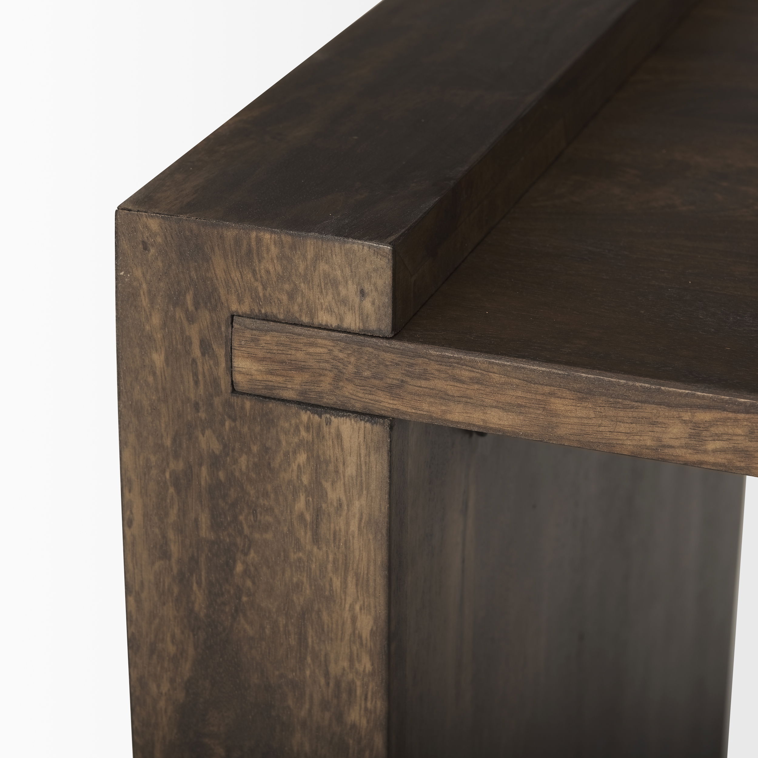 Athelia Dark Brown Wood Accent Table, Side & End Table by Mercana, 23" length x 22" width x 22.25" height View 9