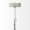 Phillum (29'x37') Silver Metal Chassis and White Wood Beaded Six Bulb Chandelier thumbnail 2