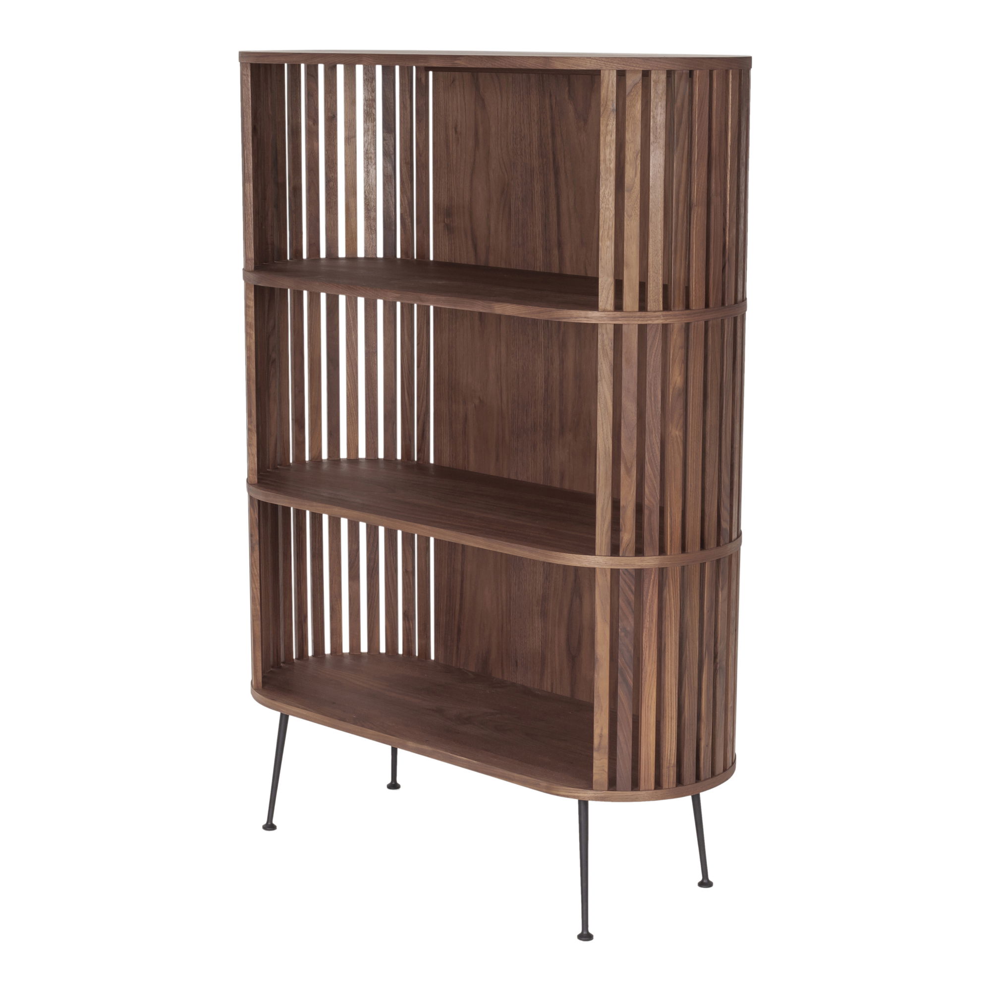Henrich Bookshelf Light Brown, Shelving & Bookcase by Moe's Home, 41" width x 57" height x 16" depth View 2