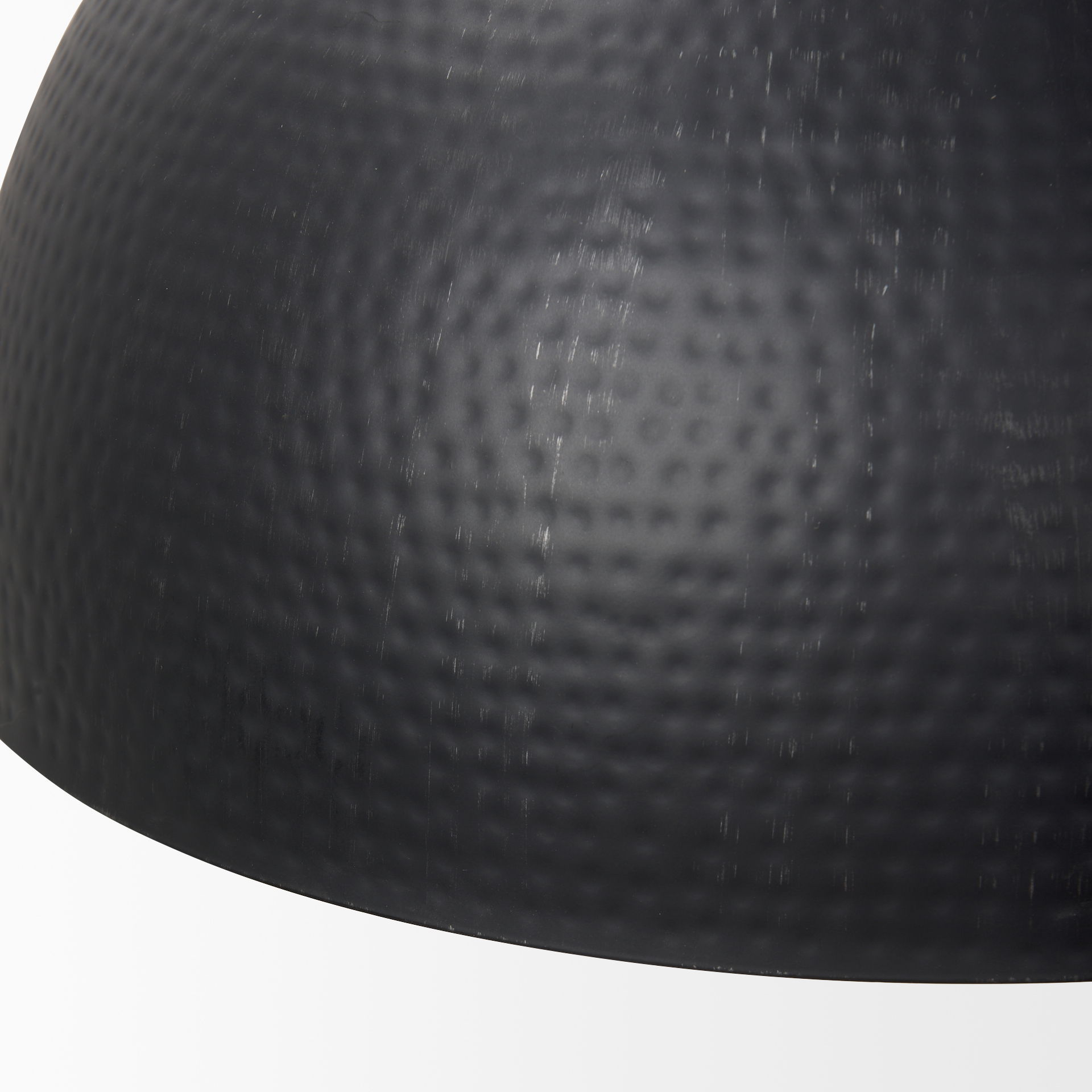Karina 24' Round Matte Black Hammered Metal Dome Pendant Light large image 