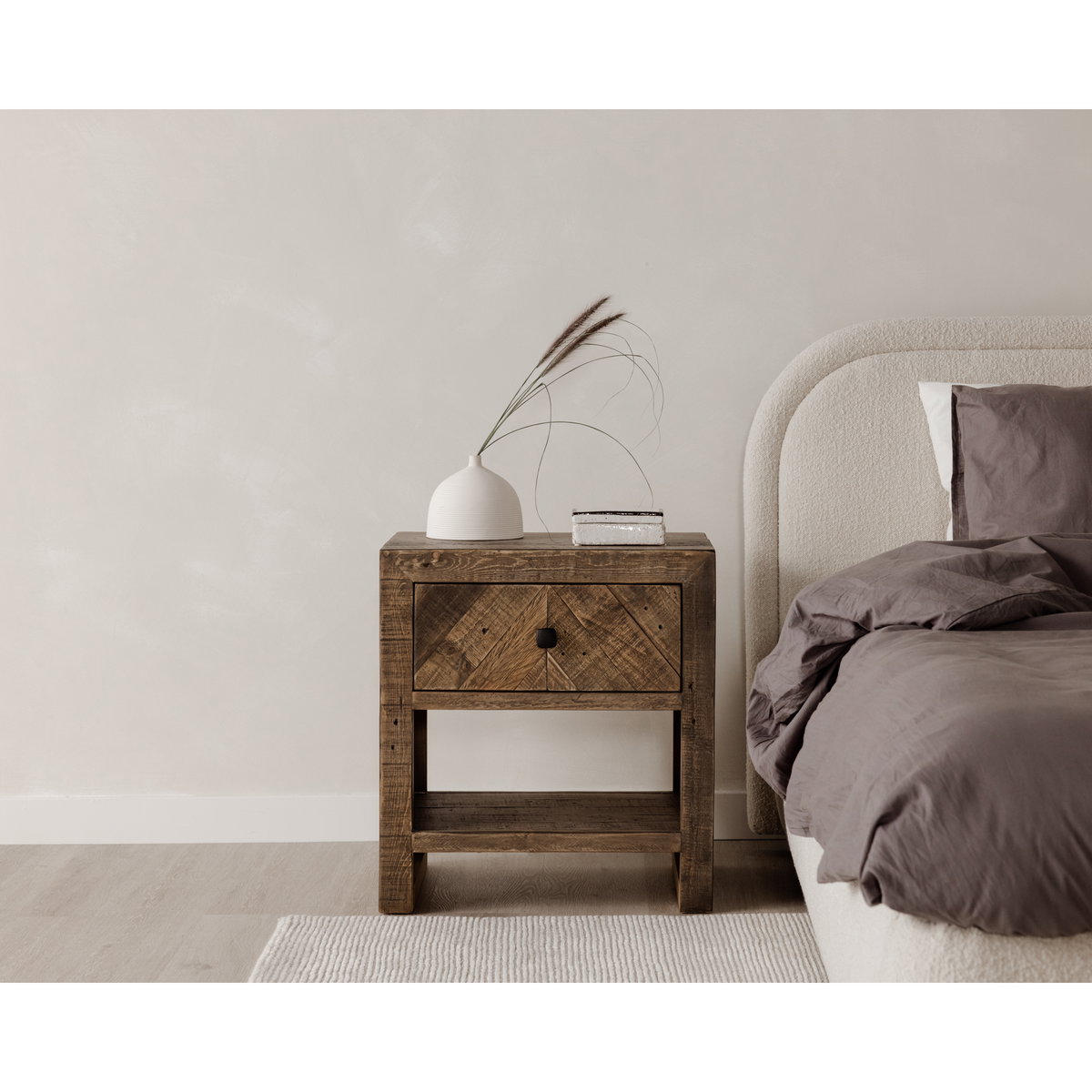 Colin King Bed Oatmeal, by Moe's Home, 85.5" width x 40" height x 86" depth View 9