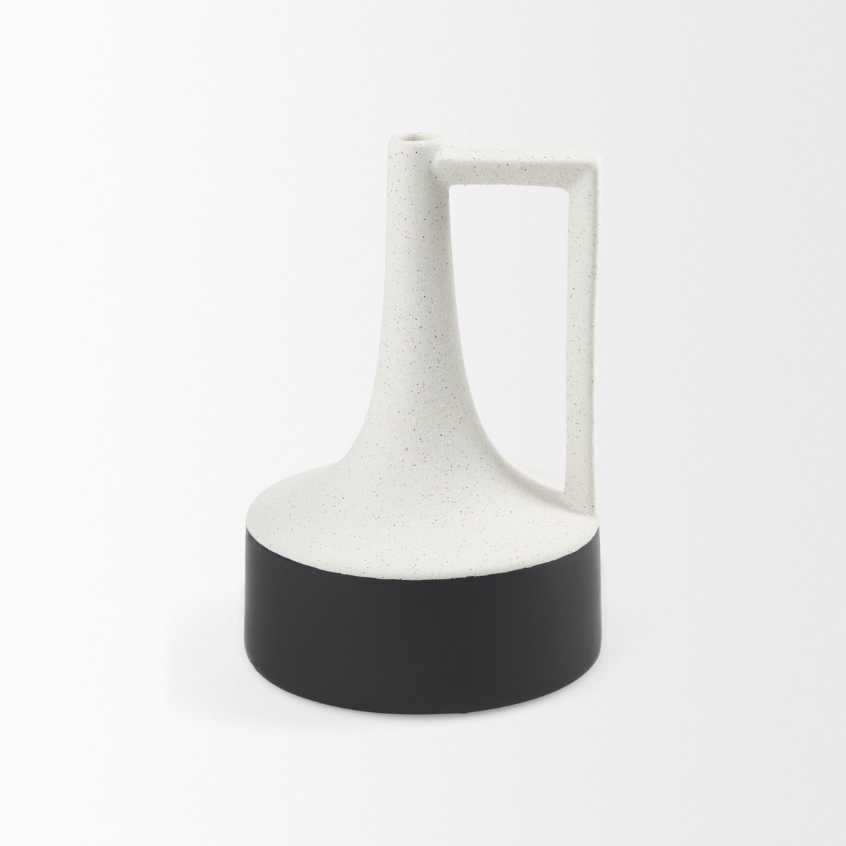Burton 11.6H Medium White and Black Ceramic Jug Vase, Decorative Jar by Mercana, 6.89" length x 6.89" width x 10.04" height View 5