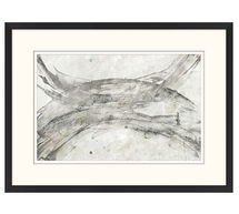 Online Designer Home/Small Office Gray Brushstrokes Abstract Framed Print, 55 x 40", Gray