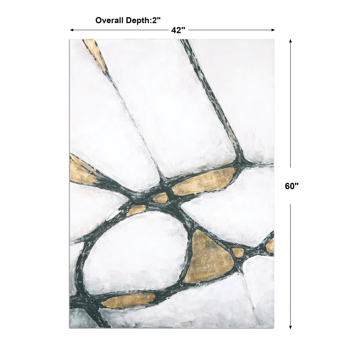 Abstract Art In Gold And Black, by Uttermost, 42" width x 60" height x 2" depth View 3