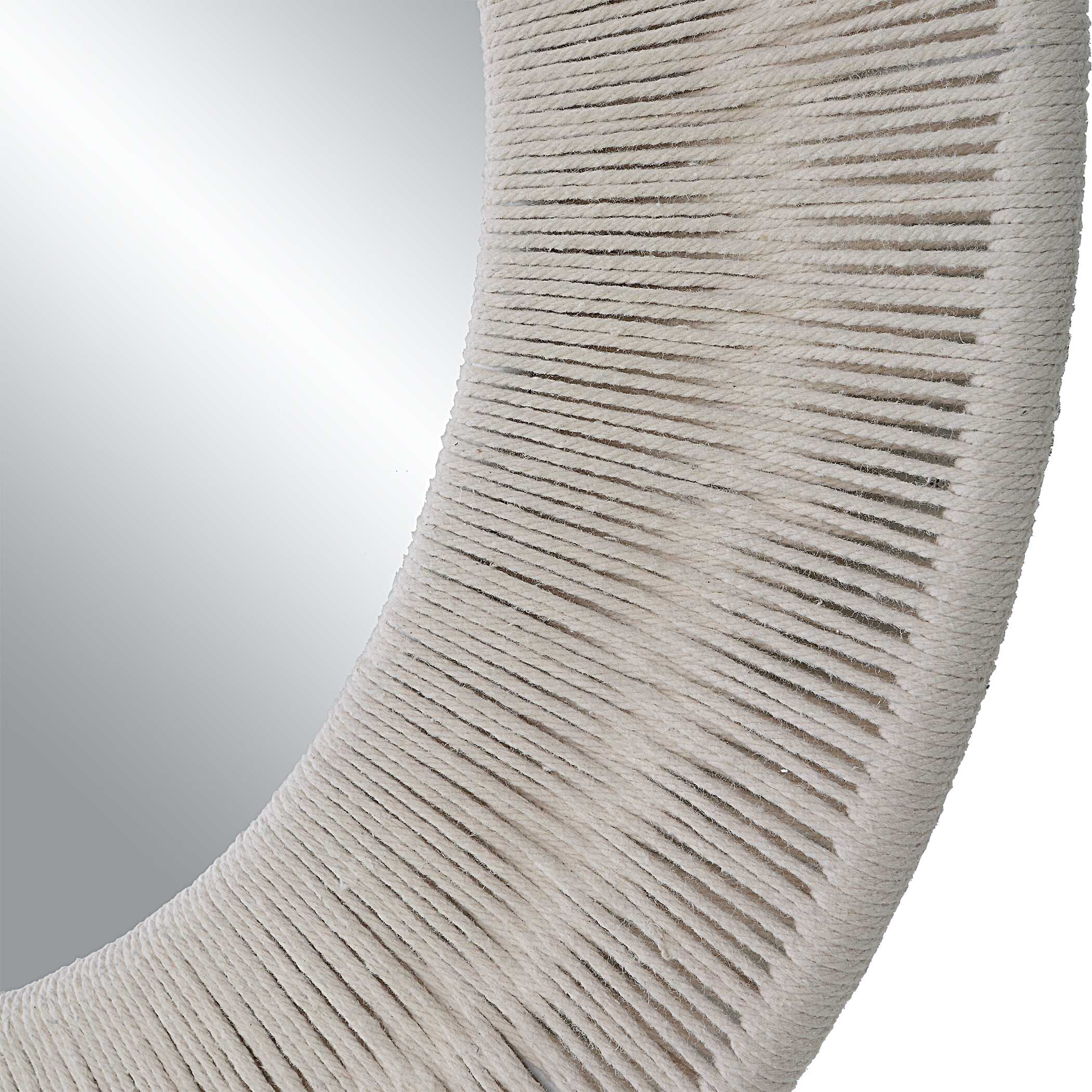 Sailor's Knot White Small Round Mirror, by Uttermost, 33" width x 33" height x 2.37" depth View 6