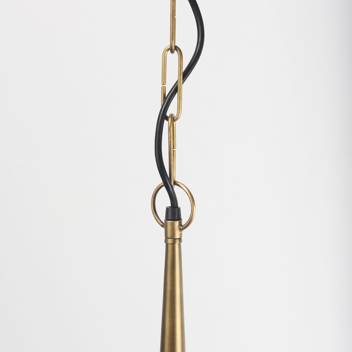 Willson  Black Iron with Antique Brass Dome Pendant Light, by Mercana, 17" length x 17" width x 29" height View 7