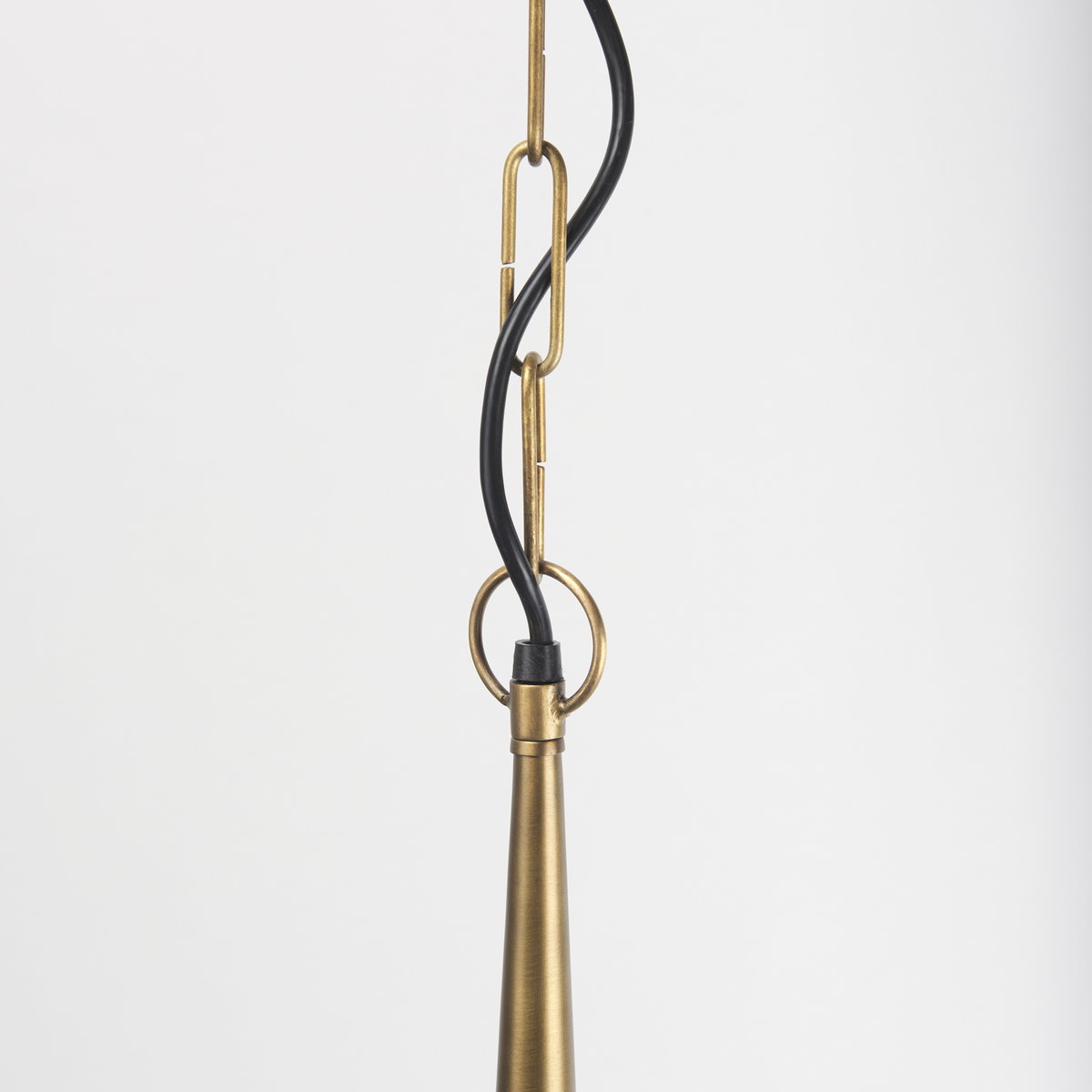 Willson  Black Iron with Antique Brass Dome Pendant Light, by Mercana, 17" length x 17" width x 29" height View 7