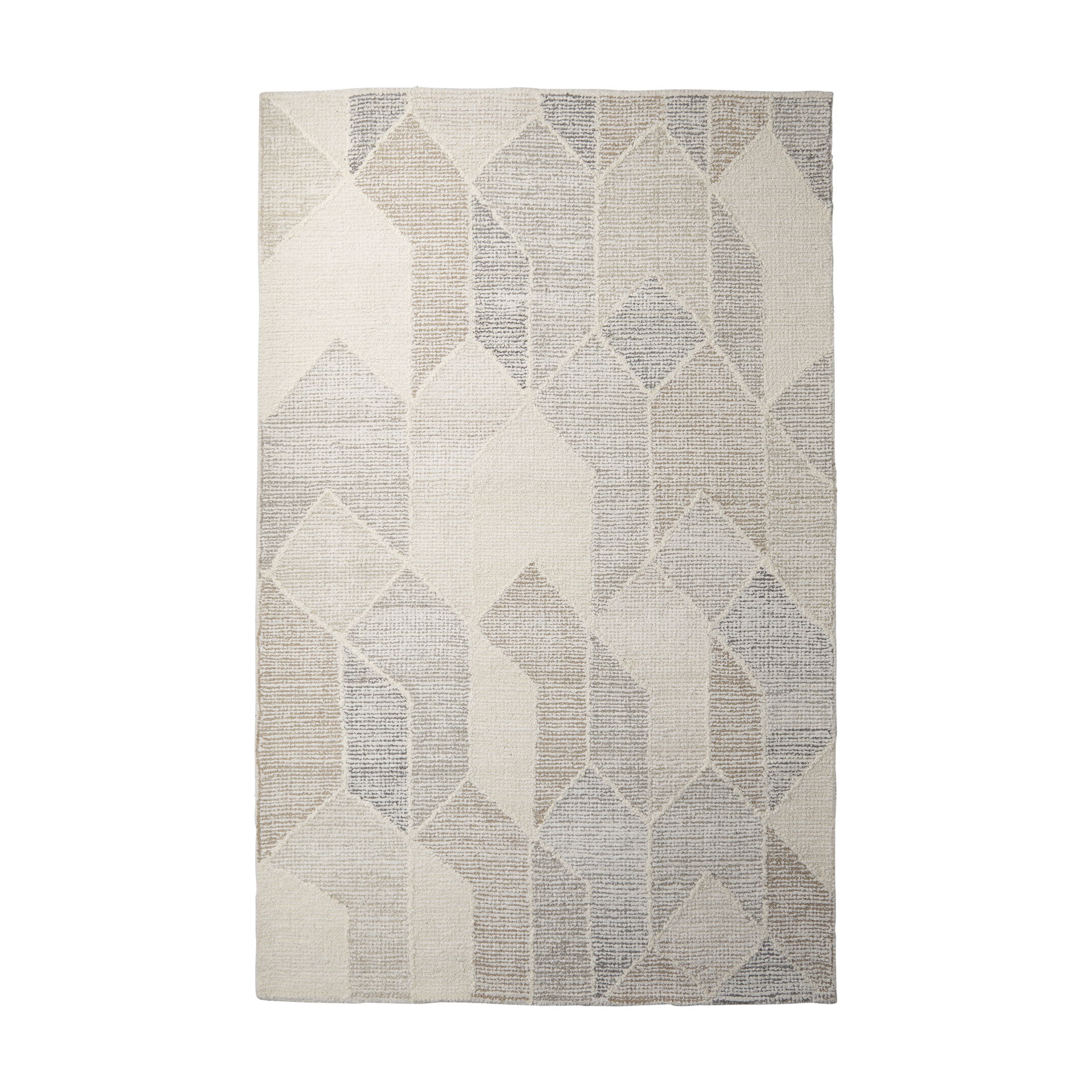 Kolt 9x12 Neutral Geometric Patterned Wool Area Rug large image 