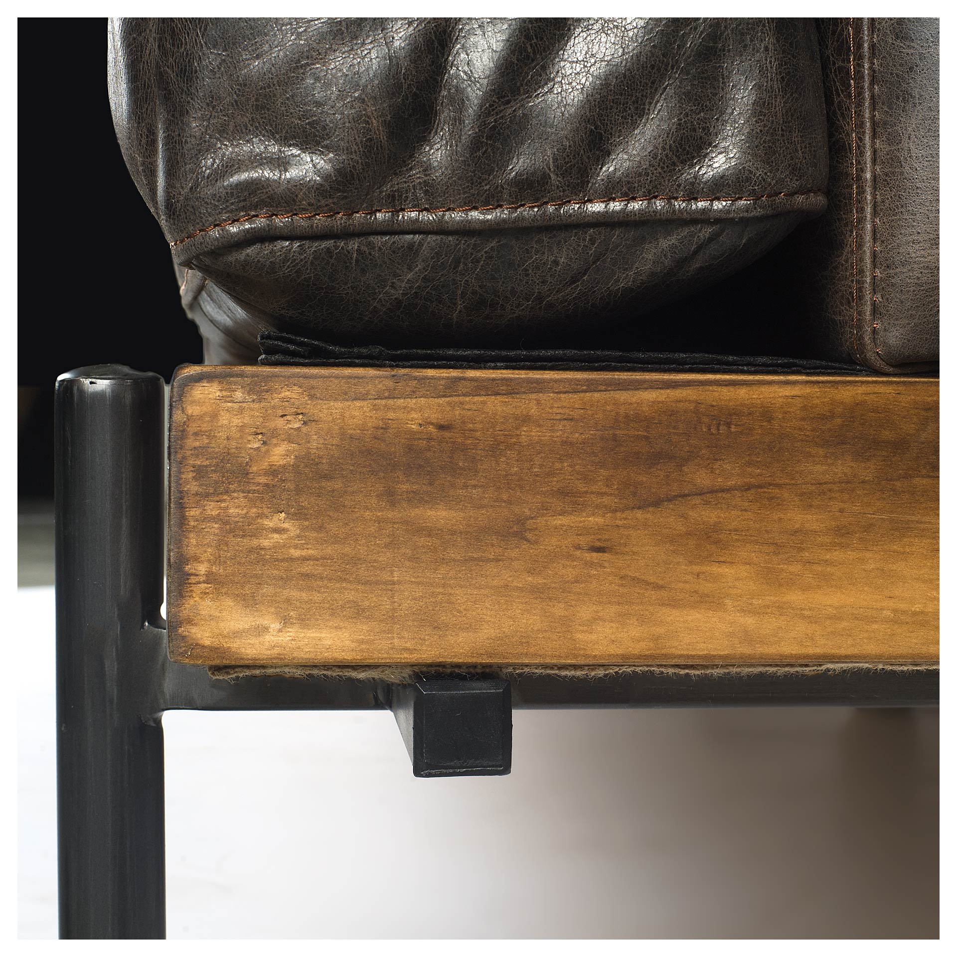 Colburne I Brown Leather Body Wood/Iron Frame Club Chair large image 