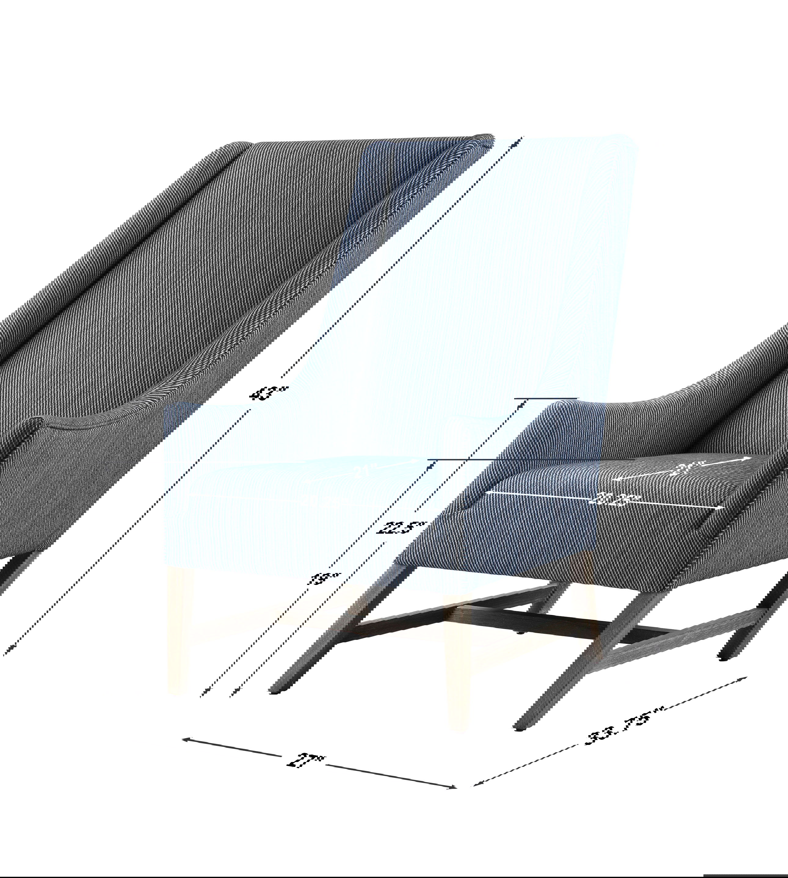 Galiot Wingback Accent Chair, Furniture by Uttermost, 27" width x 44" height x 33" depth View 3