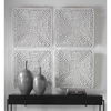 Portside White Wood Wall Panel, Sculptural Wall Art by Uttermost, 24" width x 24" height x 3.5" depth thumbnail 5