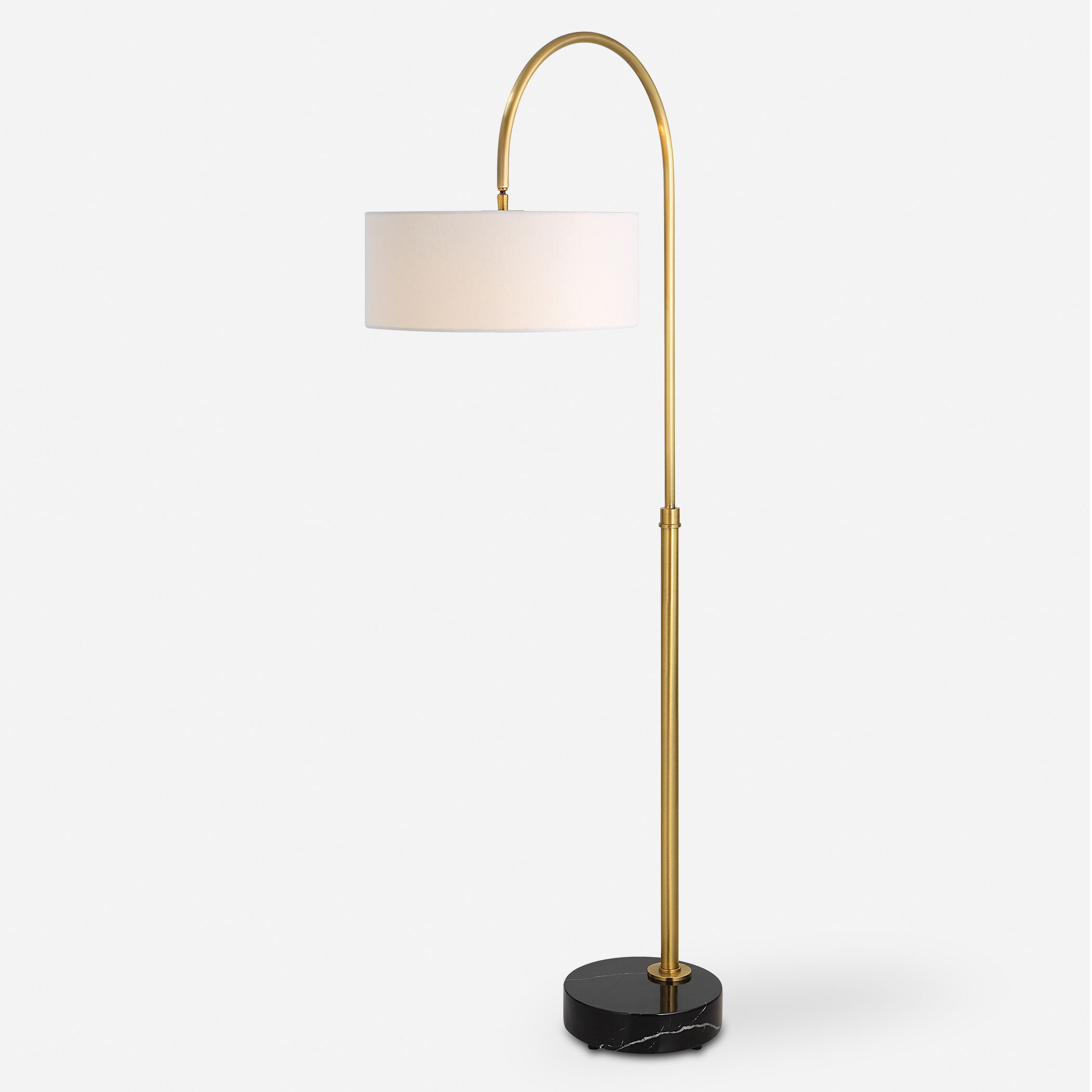 Huxford Brass Arch Floor Lamp large image 