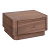 Round Off Small Nightstand Walnut, by Moe's Home, 20" width x 11" height x 15" depth thumbnail 2