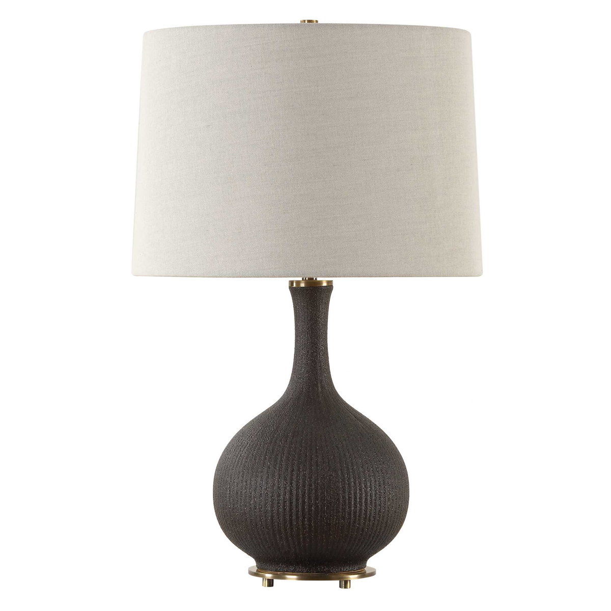 Rimini Black Glaze Table Lamp, by Uttermost, 15" width x 24.25" height x 15" depth View 5