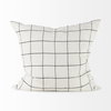 Suzanne 22 x 22 White/Black Square Pattern Decorative Pillow Cover, by Mercana, 22" length x 22" width x 0.2" height thumbnail 6