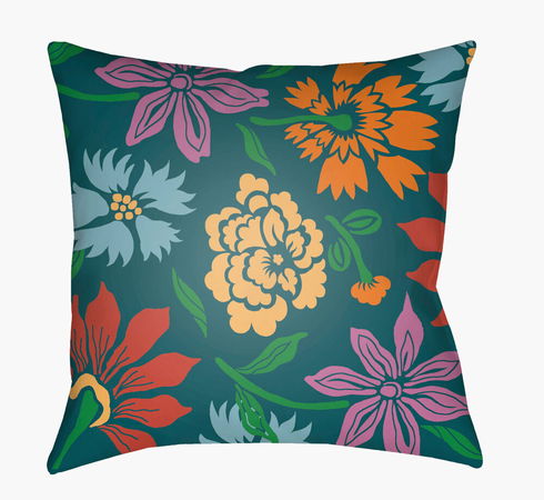 Moody Floral Accent Pillow