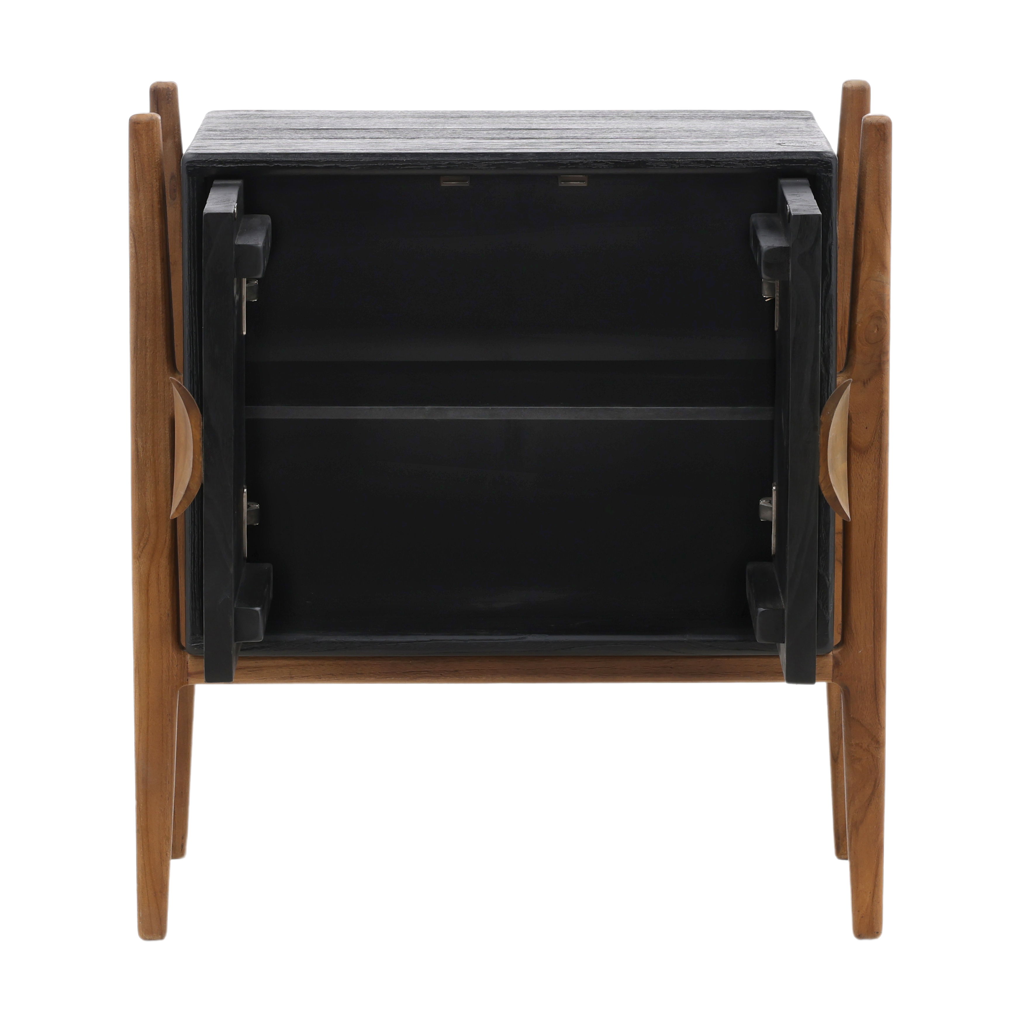 Emberly Nighstand Black, Nightstand by Dovetail, 26.57" width x 29.64" height x 18.11" depth View 5
