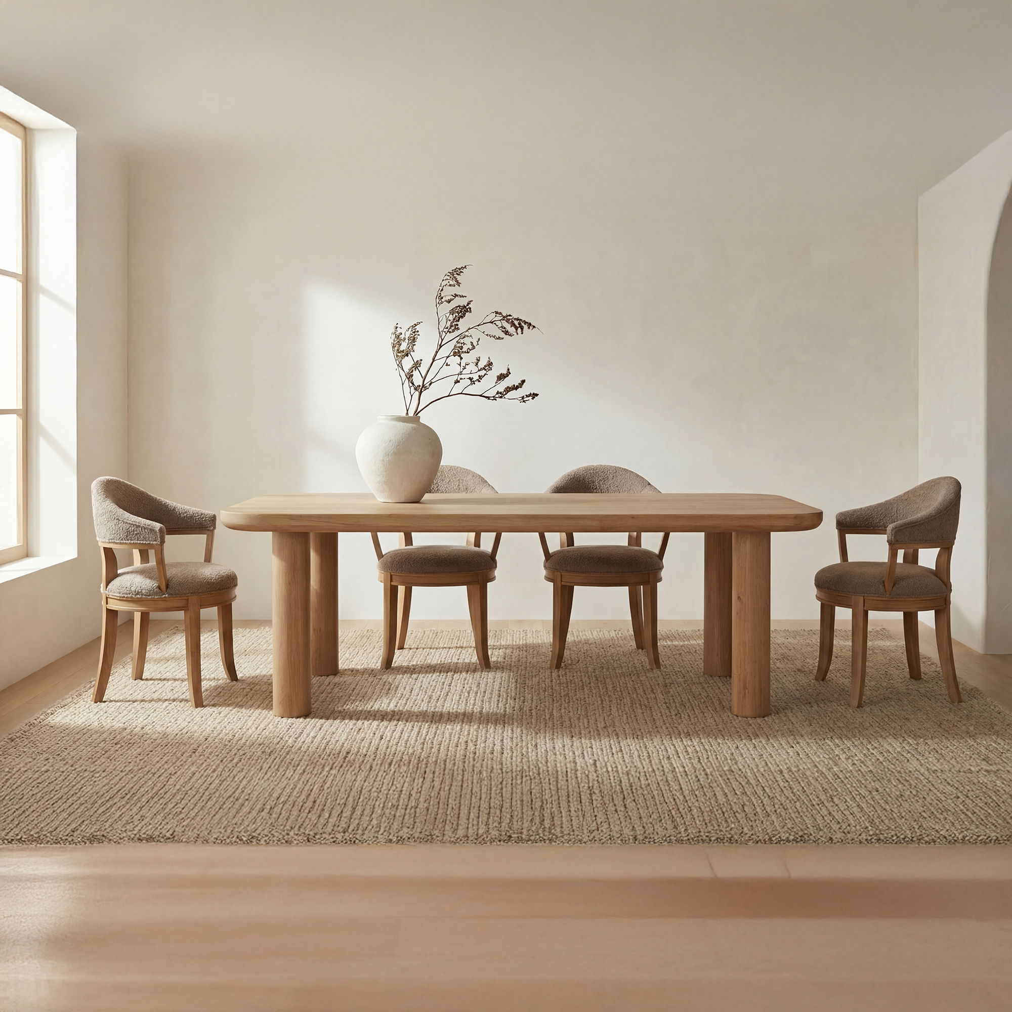 Anders Dining Table Large Natural, by Moe's Home, 98" width x 30" height x 42" depth View 7