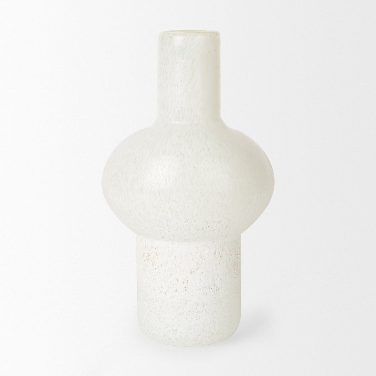 Heket Tall White Glass Vase, by Mercana, 6.89" length x 6.89" width x 12.36" height View 5
