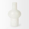 Heket Tall White Glass Vase, by Mercana, 6.89" length x 6.89" width x 12.36" height thumbnail 5