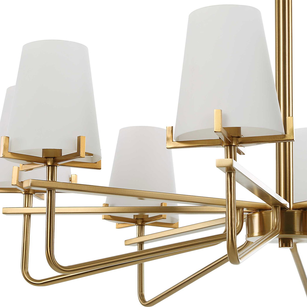 Lassen 8 Light Brass Chandelier, by Uttermost, 36" width x 20.25" height x 36" diameter x 36" depth View 7