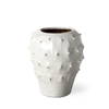 Julian Small Glossy White Ceramic Spoked Vase, by Mercana, 8.27" length x 8.27" width x 11.42" height thumbnail 1