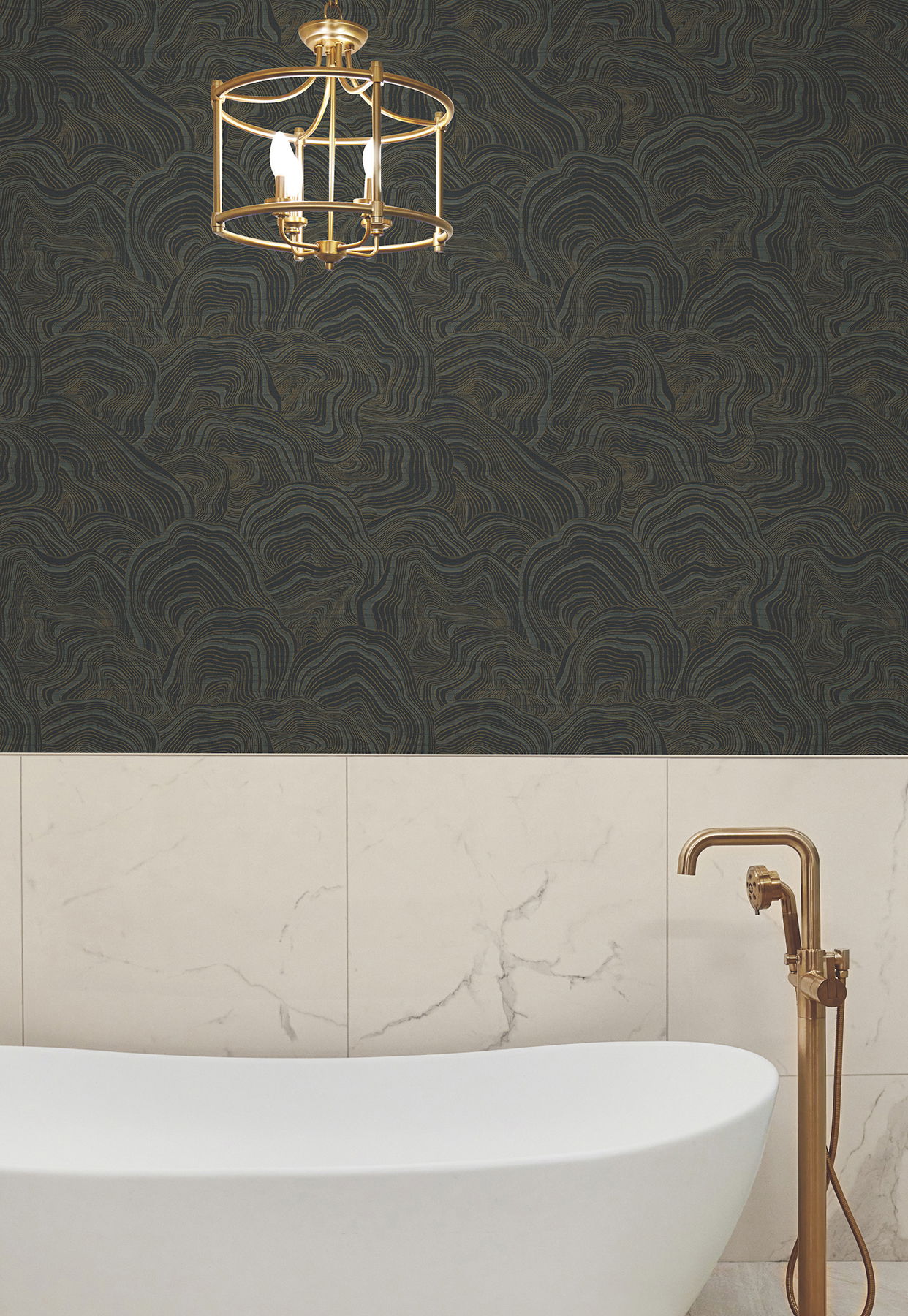 Geodes Black Wallpaper, by York Wall, 27' length x 2'3" width x 0.02" depth View 2