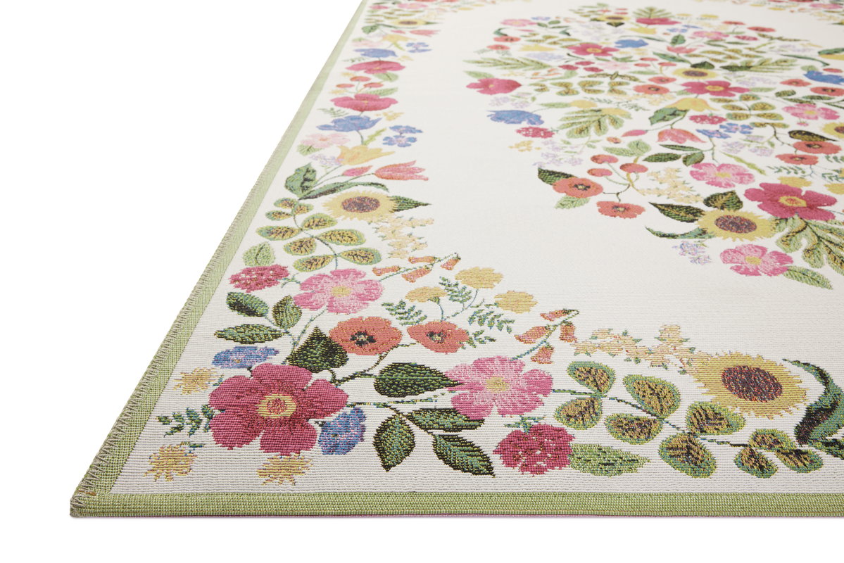 Rifle Paper Co. x Loloi Perennial Rug, 2'5" length x 3'11" width View 3
