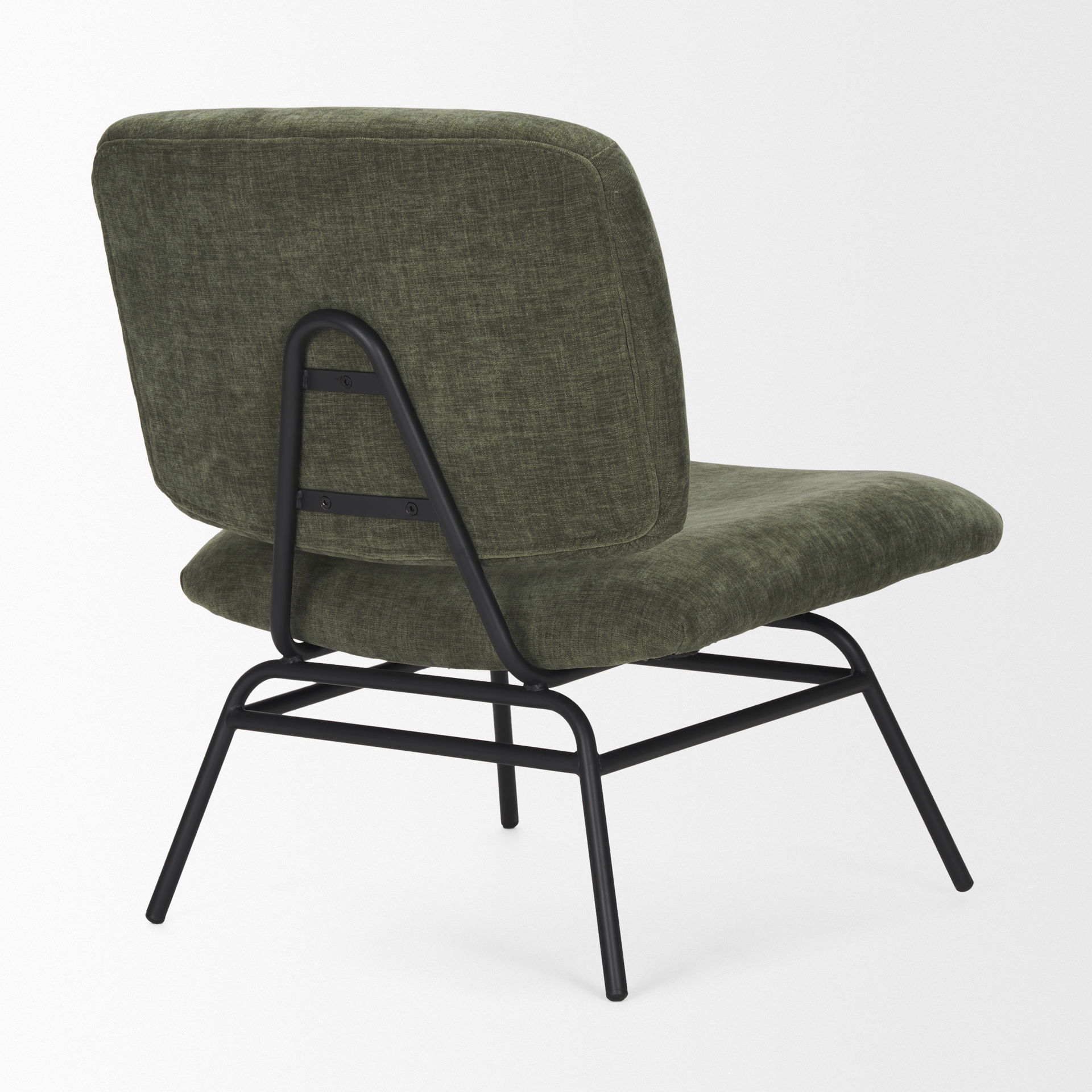 Nora Forest Green Fabric with Matte Black Metal Legs Accent Chair large image 