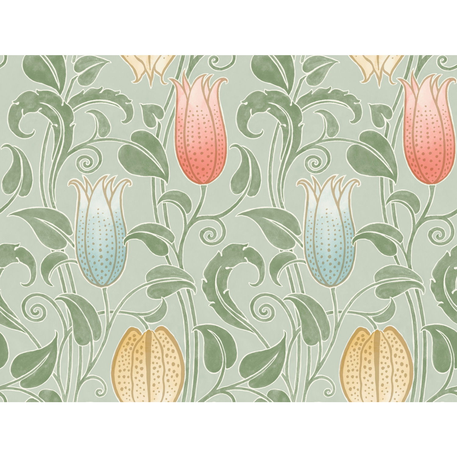 Canterbury Bells Sage Wallpaper large image 