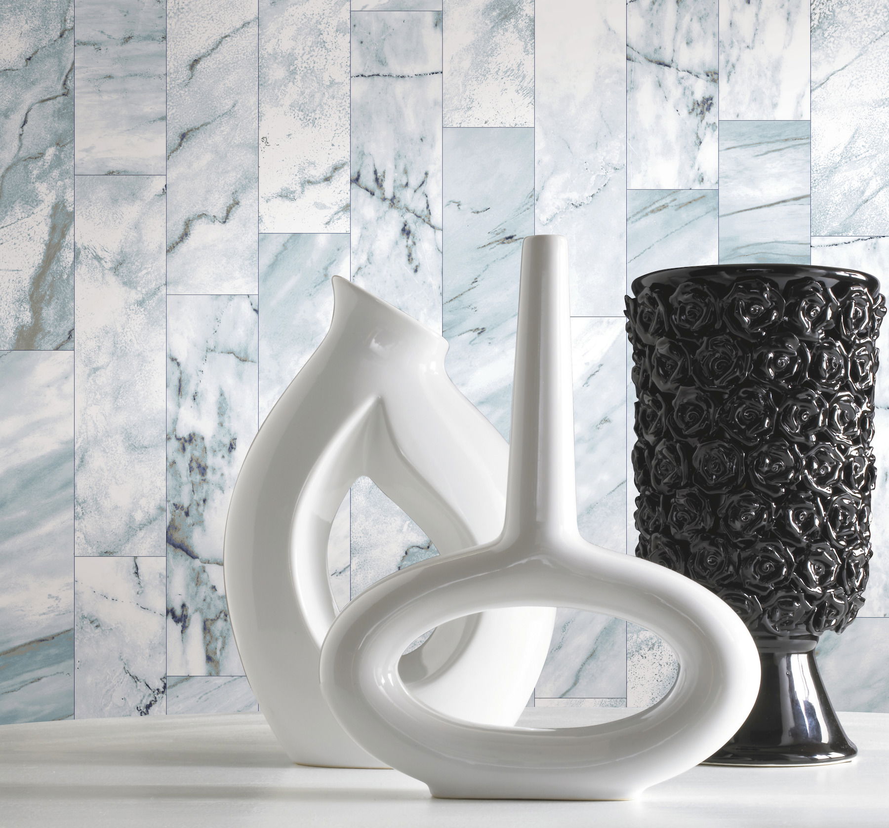 Marble Planks Light Blue Peel & Stick Wallpaper large image 