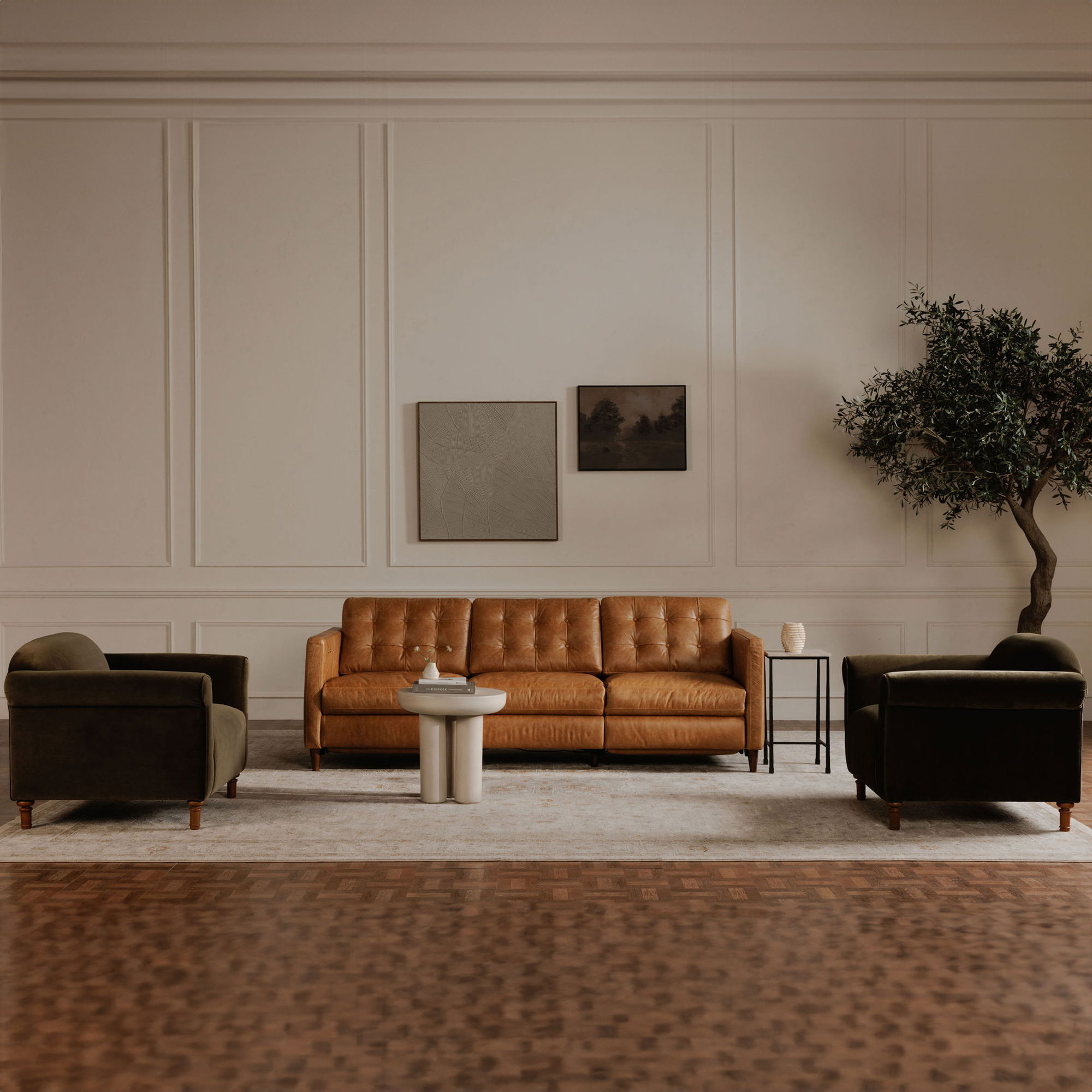 Bridgers Power Recliner Sofa Tan Leather, Sofas & Sectional by Moe's Home, 94.1" width x 33.85" height x 37.8" depth View 9