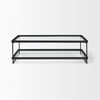 Trey 56'L x 32'W x 17'H Black Metal with Glass Coffee Table thumbnail 3