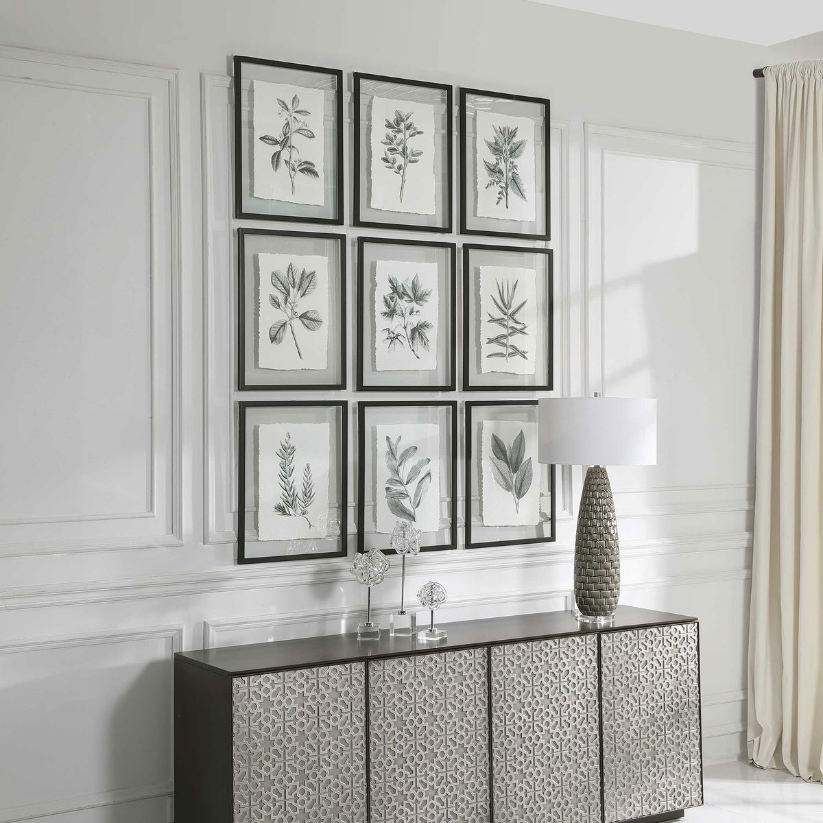 Farmhouse Florals Framed Prints Set/9, Art by Uttermost, 17.5" width x 23" height x 0.75" depth View 4