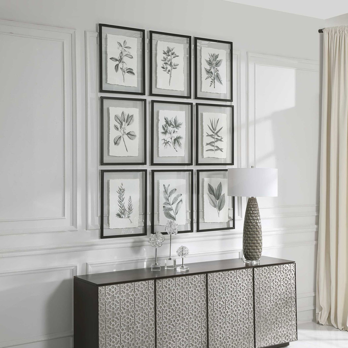 Farmhouse Florals Framed Prints Set/9, Painting by Uttermost, 17.5" width x 23" height x 0.75" depth View 4