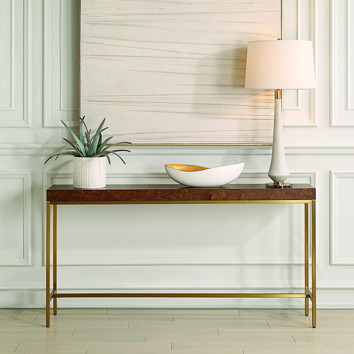 Moran Burl Console Table, by Uttermost, 60" width x 30" height x 12" depth View 2