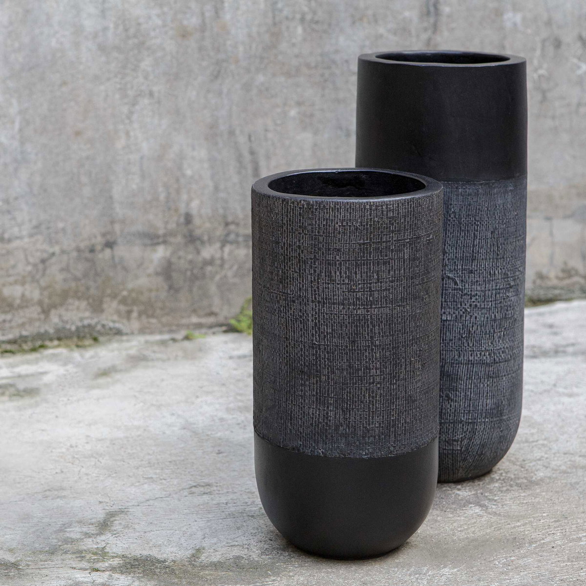 Woven Shadow Vases Set/2, by Uttermost, 6" width x 15.25" height x 6" depth View 3