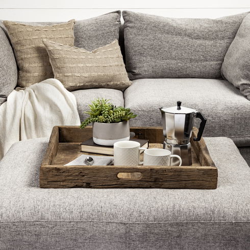 Carson (Small) 24L x 24W Brown Reclaimed Wood Tray