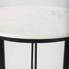 Tanner 32'L x 32'W Pedestal Dining Table | White Marble & Black Metal | Seats 2, by Mercana, 32" length x 32" width x 36" height thumbnail 5