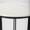 Tanner 32'L x 32'W Pedestal Dining Table | White Marble & Black Metal | Seats 2, by Mercana, 32" length x 32" width x 36" height thumbnail 5