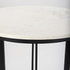 Tanner Marble & Matte Black Bistro Table, Dining Table by Mercana, 32" length x 32" width x 36" height thumbnail 5