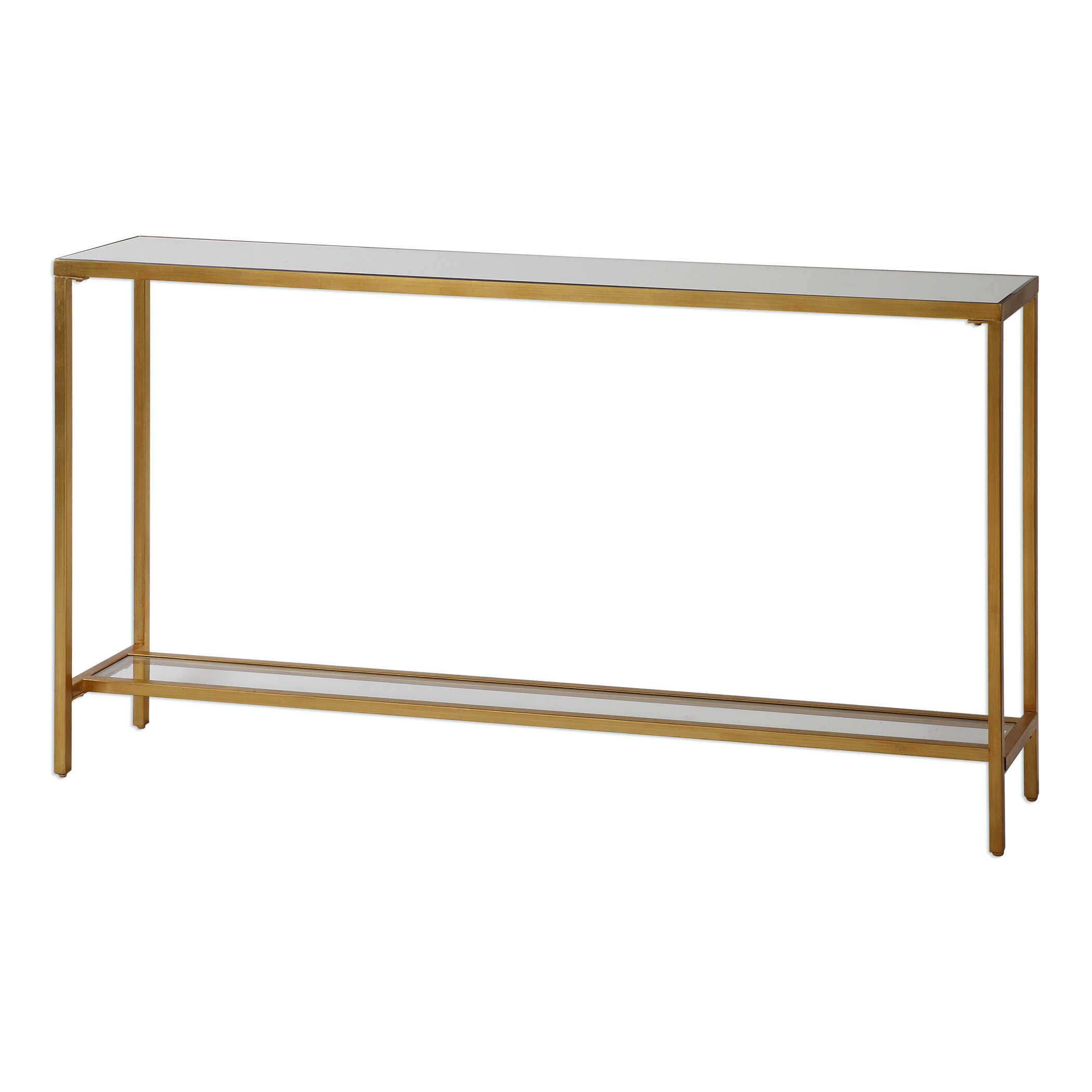 Hayley Gold Console Table, Furniture by Uttermost, 60" width x 31" height x 10" depth View 4