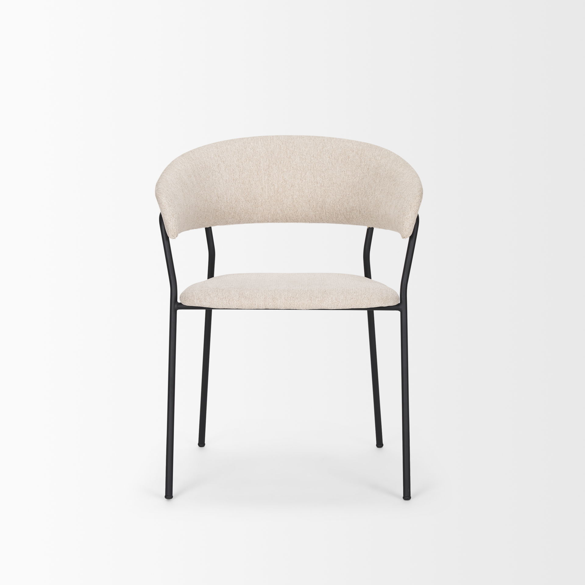 Carolyn Dining Chair with Oatmeal Fabric & Matte Black Metal large image 