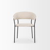 Carolyn Dining Chair with Oatmeal Fabric & Matte Black Metal thumbnail 5