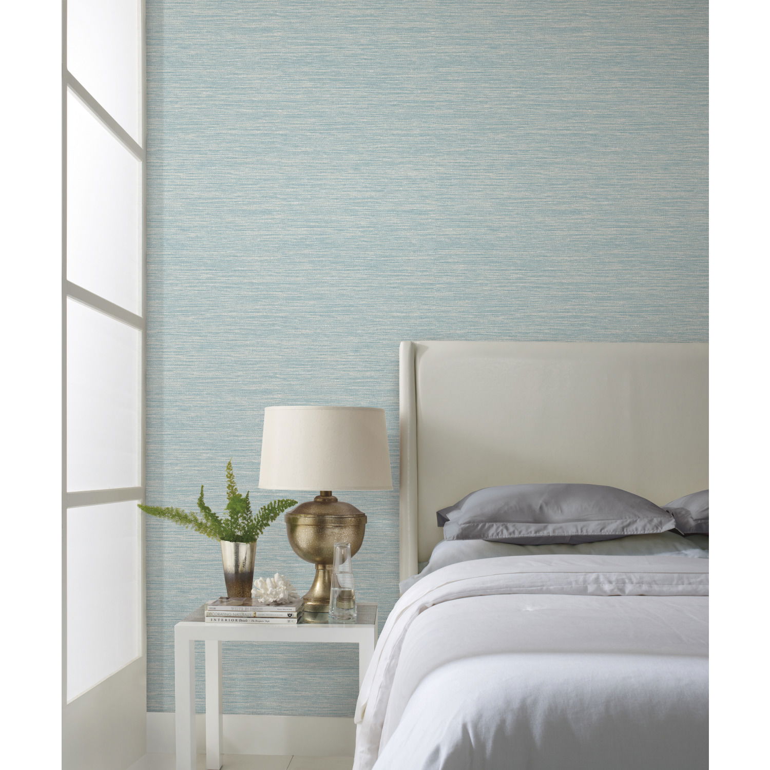 Challis Woven Blue & Green Wallpaper Challis Woven Blue & Green Wallpaper large image