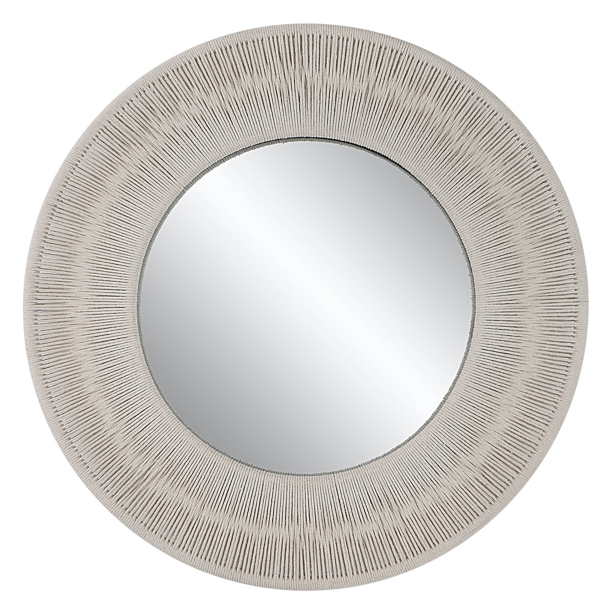 Sailor's Knot White Small Round Mirror, by Uttermost, 2'9" width x 2'9" height x 2.37" depth View 1